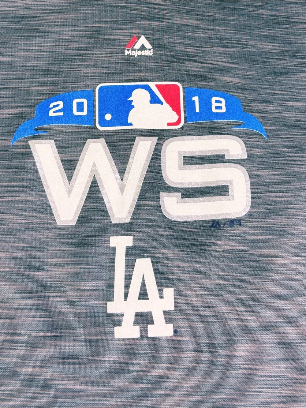 2018 World Series LA Dodgers Majestic Hoodie Youth L 14/16 Gray MLB